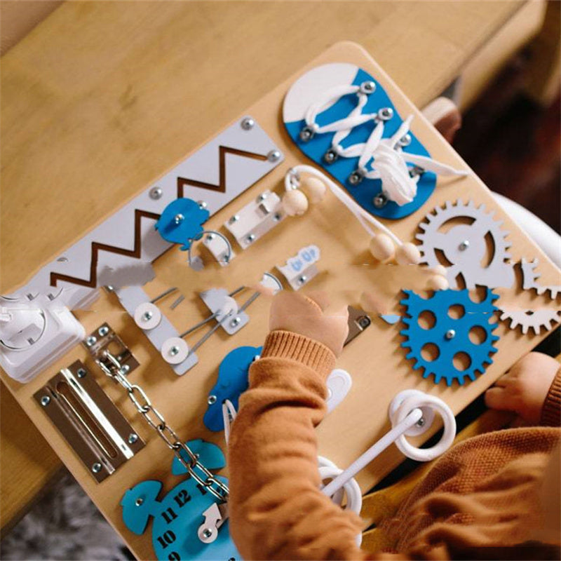 TinkerTots™ – Montessori Busy Board for Toddlers (Locks, Gears & Fine Motor Skills)