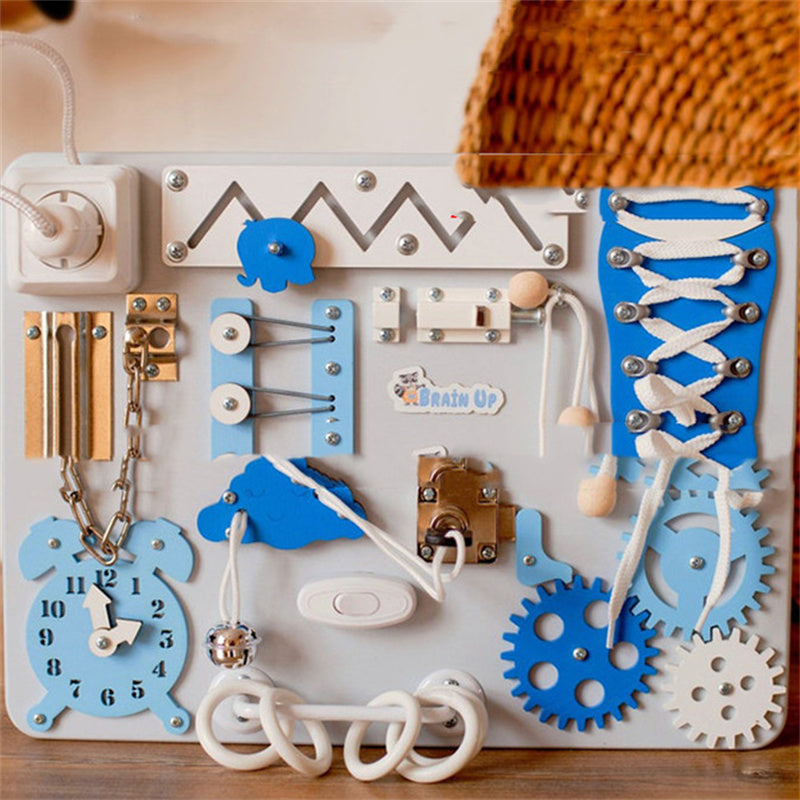 TinkerTots™ – Montessori Busy Board for Toddlers (Locks, Gears & Fine Motor Skills)