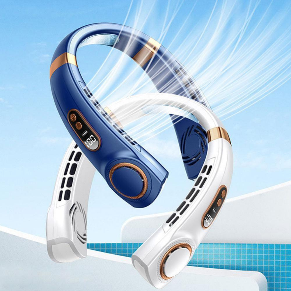 AirWave NeckChill™ - Wearable 360° Cooling Fan with Display