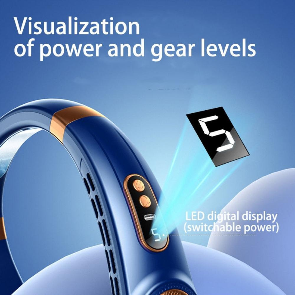 AirWave NeckChill™ - Wearable 360° Cooling Fan with Display