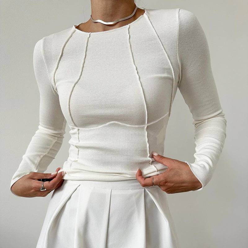 UrbanLines™ – Solid Color Slim Fit Knitted Long Sleeve Shirt