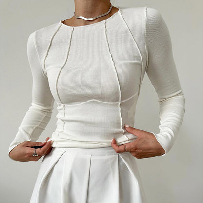 UrbanLines™ – Solid Color Slim Fit Knitted Long Sleeve Shirt