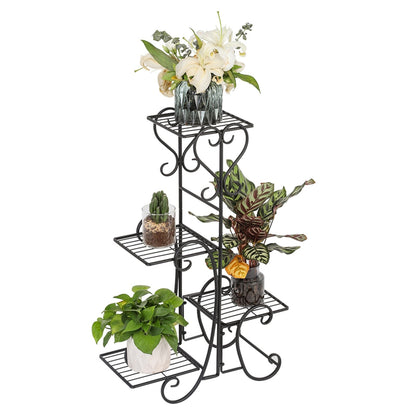 Florista™ – Indoor/Outdoor Iron Plant Holder with Tiered Shelves & Decorative Scrolls