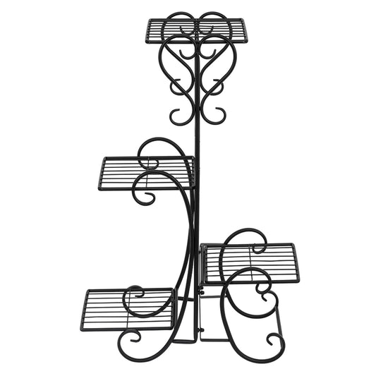 Florista™ – Indoor/Outdoor Iron Plant Holder with Tiered Shelves & Decorative Scrolls