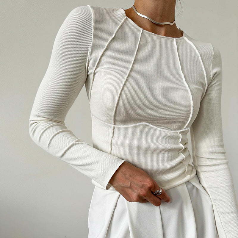 UrbanLines™ – Solid Color Slim Fit Knitted Long Sleeve Shirt