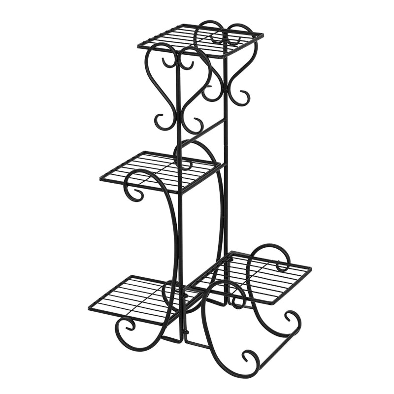 Florista™ – Indoor/Outdoor Iron Plant Holder with Tiered Shelves & Decorative Scrolls
