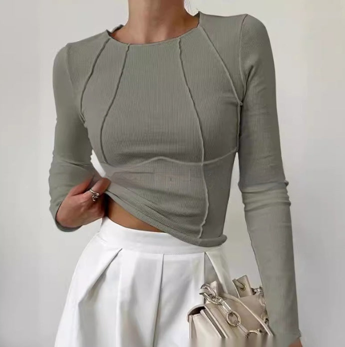 UrbanLines™ – Solid Color Slim Fit Knitted Long Sleeve Shirt