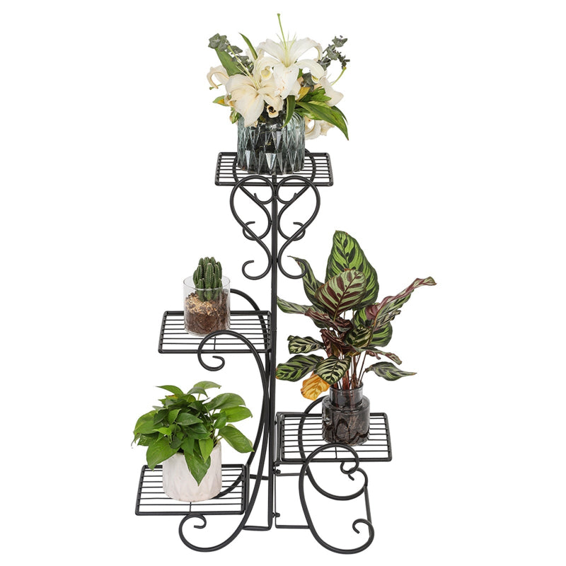 Florista™ – Indoor/Outdoor Iron Plant Holder with Tiered Shelves & Decorative Scrolls