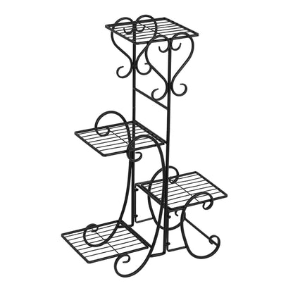 Florista™ – Indoor/Outdoor Iron Plant Holder with Tiered Shelves & Decorative Scrolls