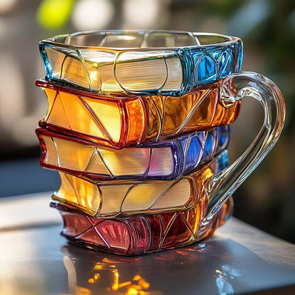 ChapterMug™ – Creative Coffee Cup with Stacked Books & Gnome Detail