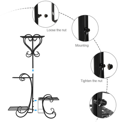 Florista™ – Indoor/Outdoor Iron Plant Holder with Tiered Shelves & Decorative Scrolls