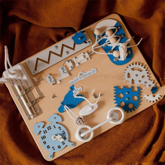 TinkerTots™ – Montessori Busy Board for Toddlers (Locks, Gears & Fine Motor Skills)