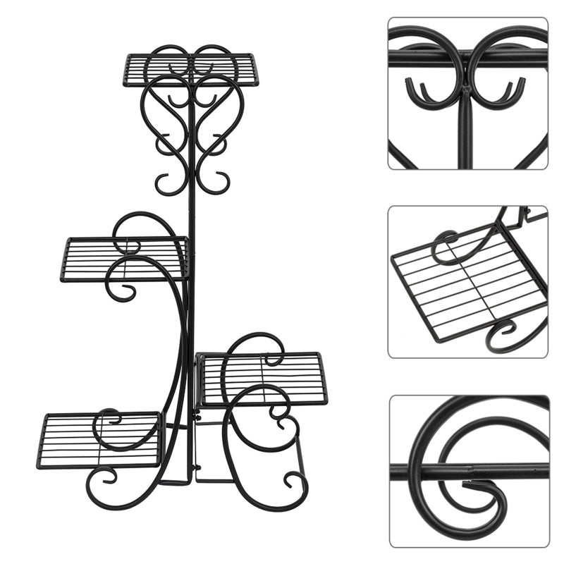 Florista™ – Indoor/Outdoor Iron Plant Holder with Tiered Shelves & Decorative Scrolls