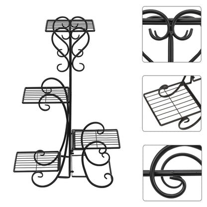 Florista™ – Indoor/Outdoor Iron Plant Holder with Tiered Shelves & Decorative Scrolls